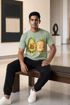 Avocado Toast Print Regular Fit Tshirt - Male Mockup 5