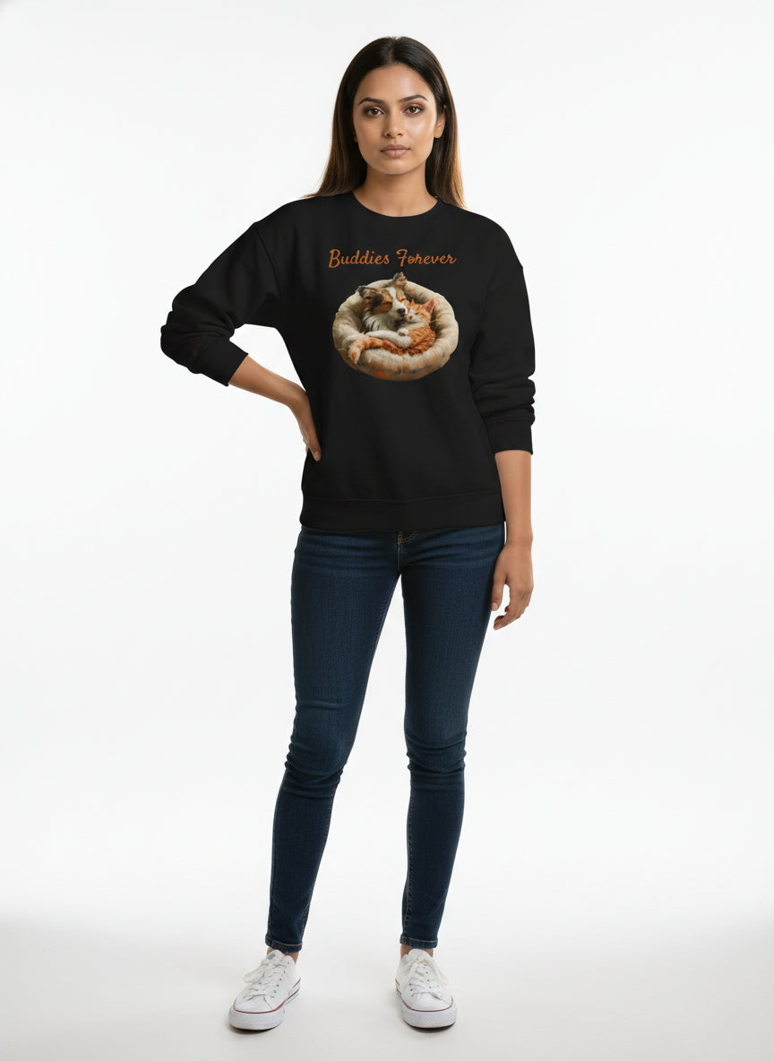 Buddies Forever Snuggle Illustration Sweatshirt