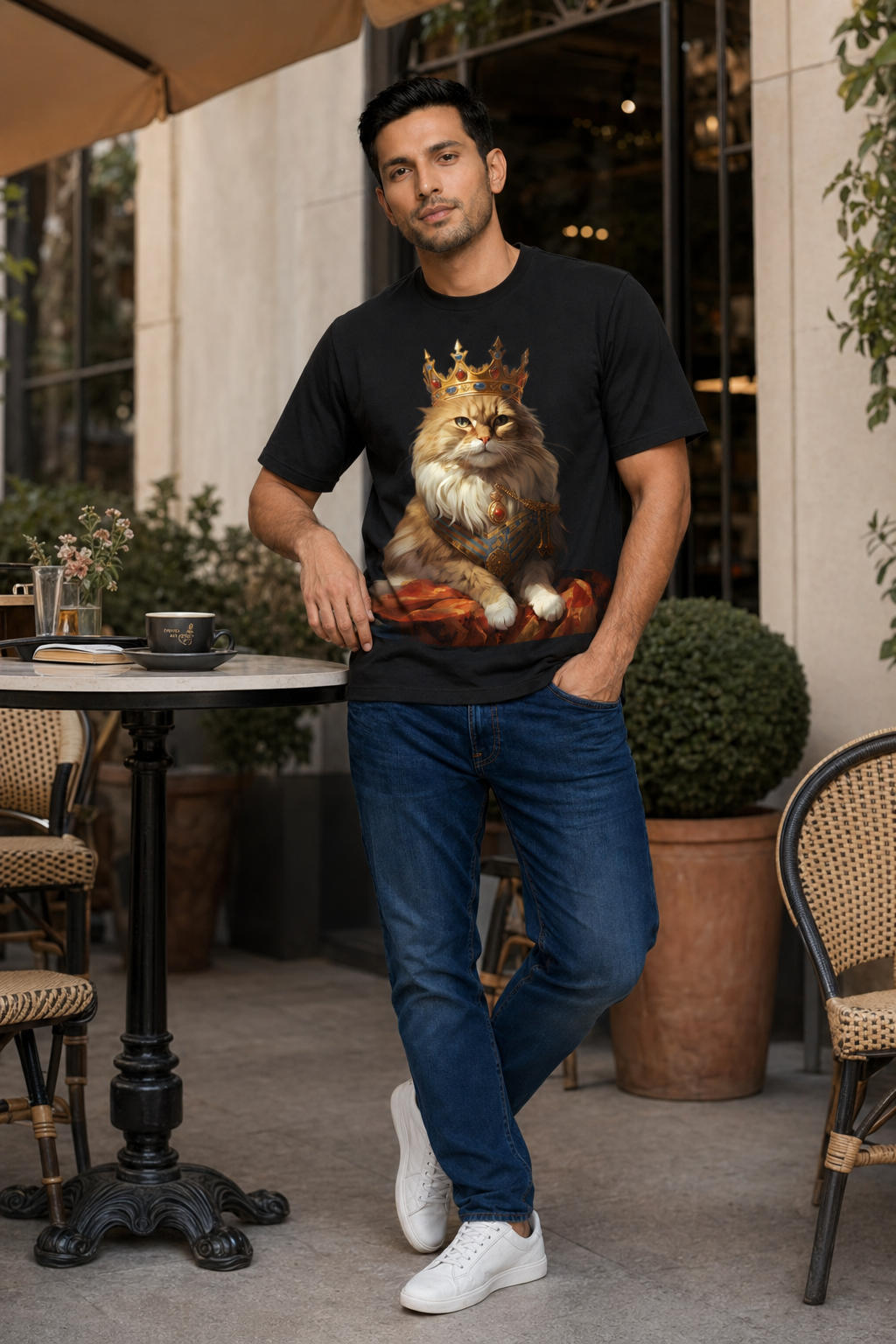 Cat-A-King Graphic Print Regular Fit T-shirt Secondary image