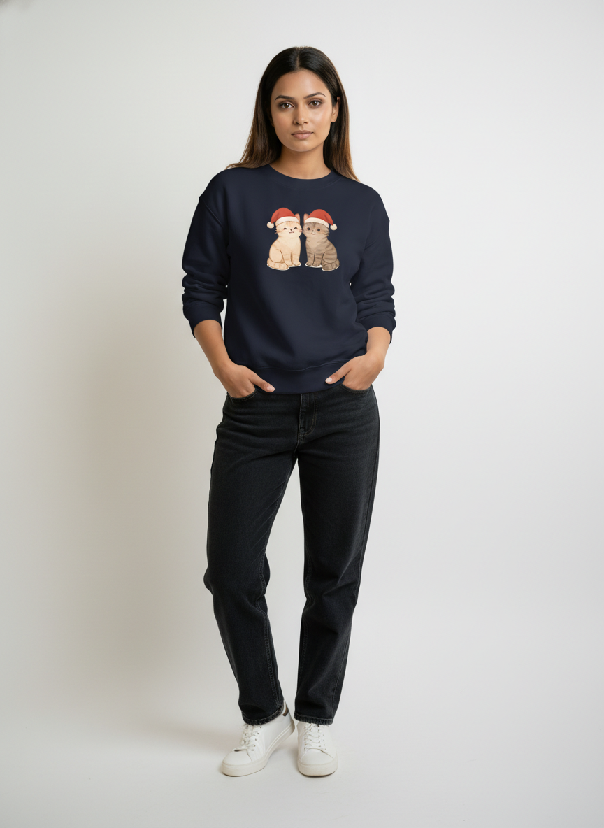 Cute Kittens Duo Illustration Soft Hoodie Secondary image