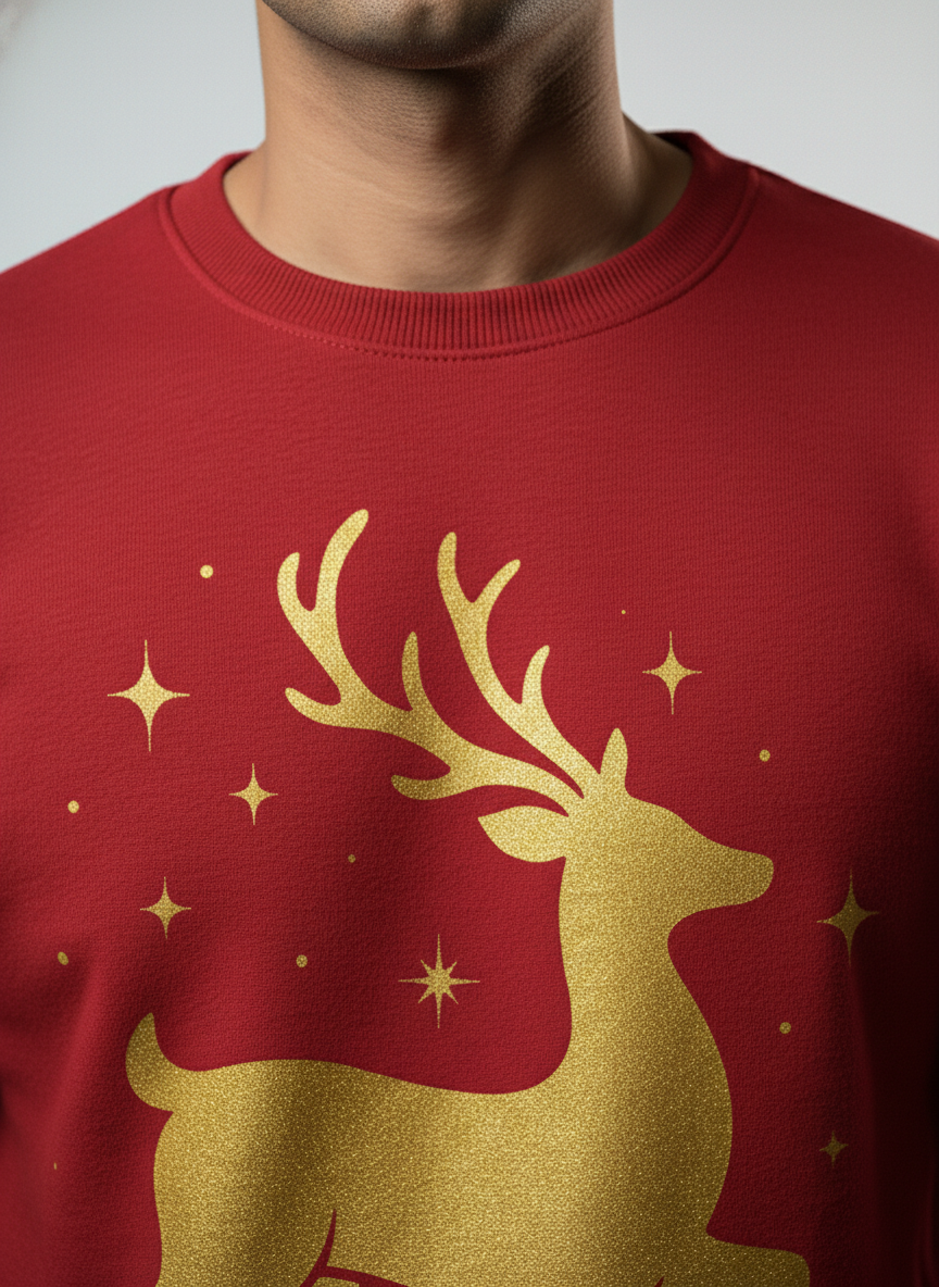 Cute Winter Reindeer Portrait Sweatshirt Secondary image