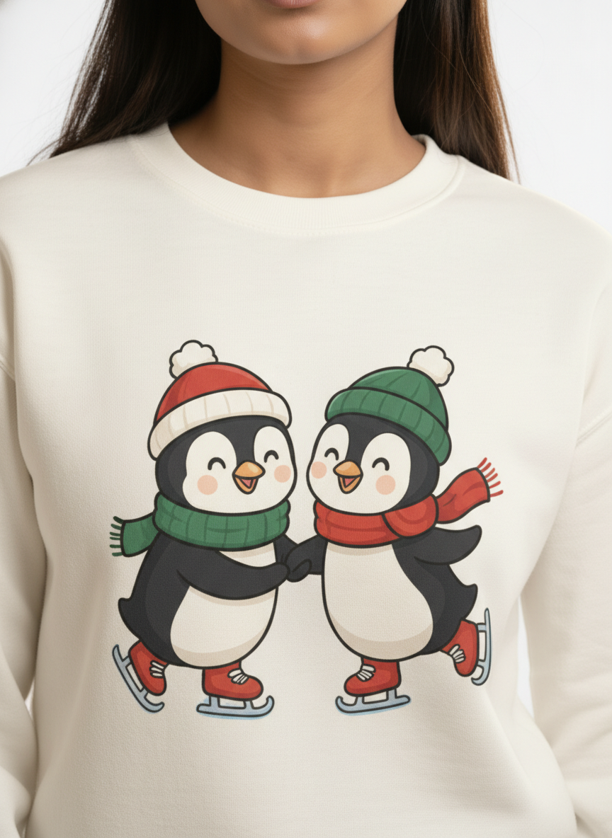 Skating Penguins Lovely Sweatshirt Main image