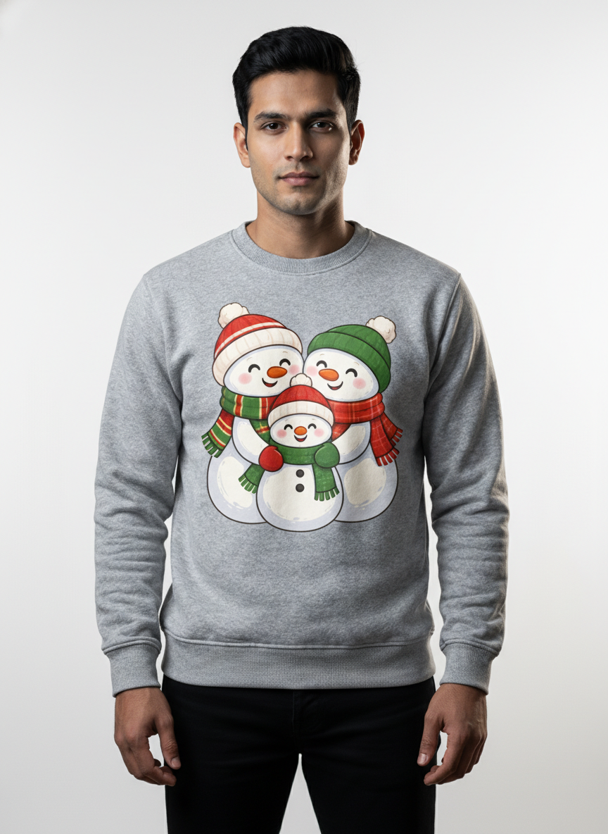 Adorable Snowman Family Picture Sweatshirt Main image
