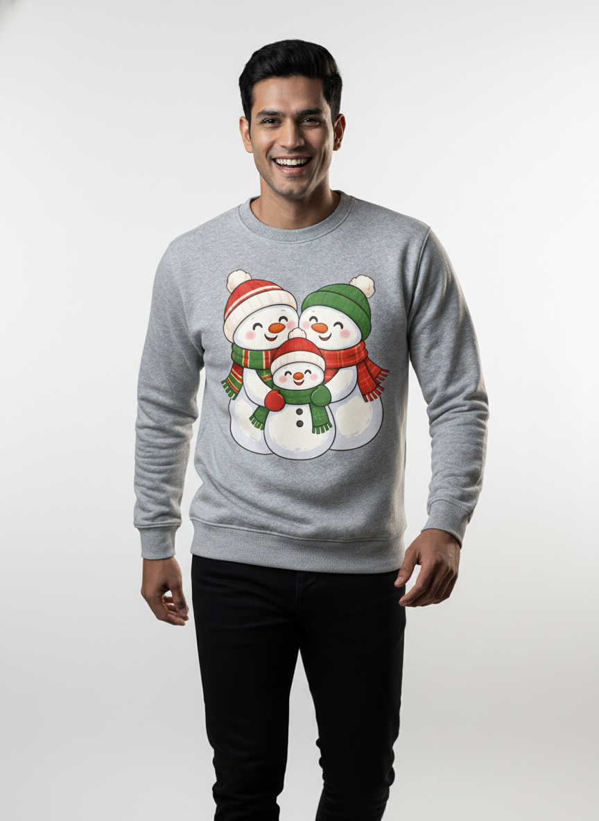 Adorable Snowman Family Picture Sweatshirt Secondary image