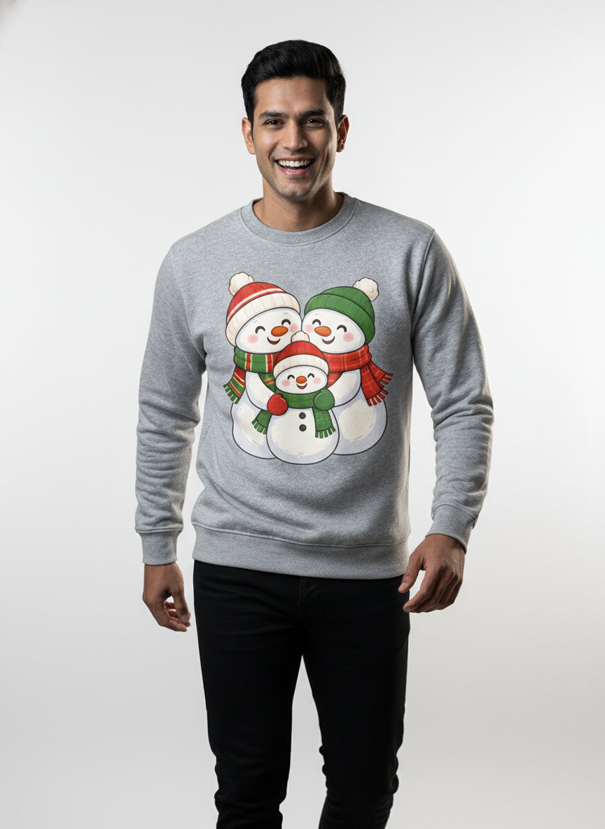 Adorable Snowman Family Picture Sweatshirt