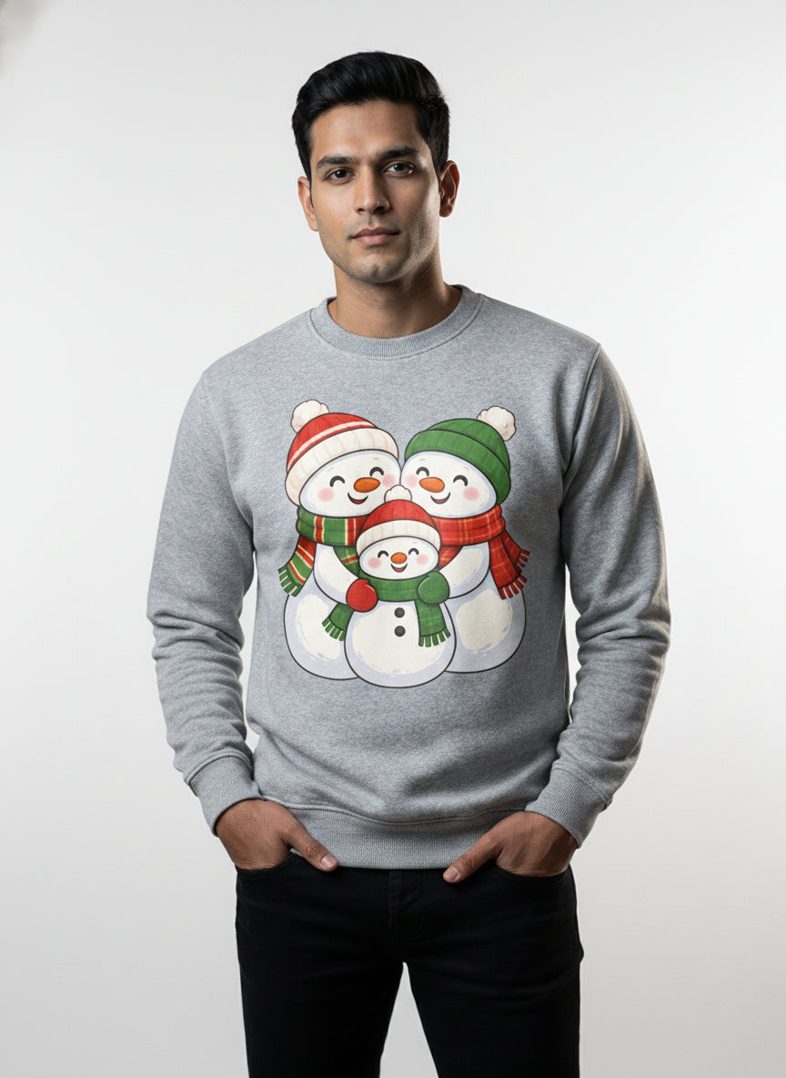Adorable Snowman Family Picture Sweatshirt