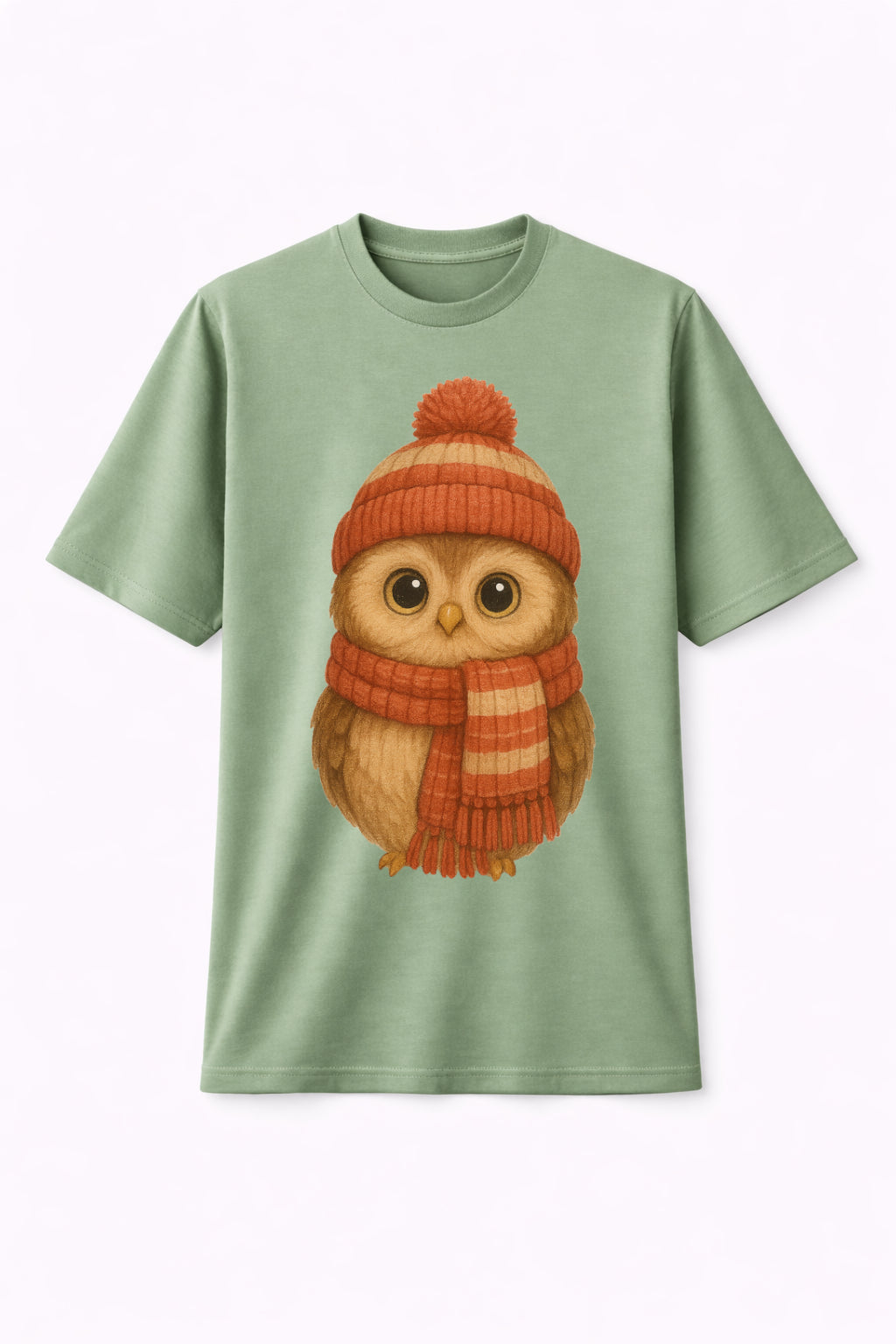 Snowy Owl With Muffler Regular Fit T-shirt