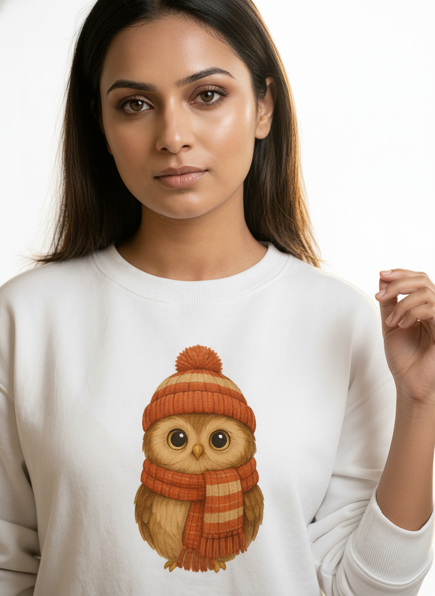 Snowy Owl Muffler Style Sweatshirt Main image